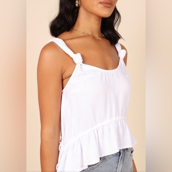 Petal & Pup White Ruffled Peplum Tank Top - Picture 2 of 3